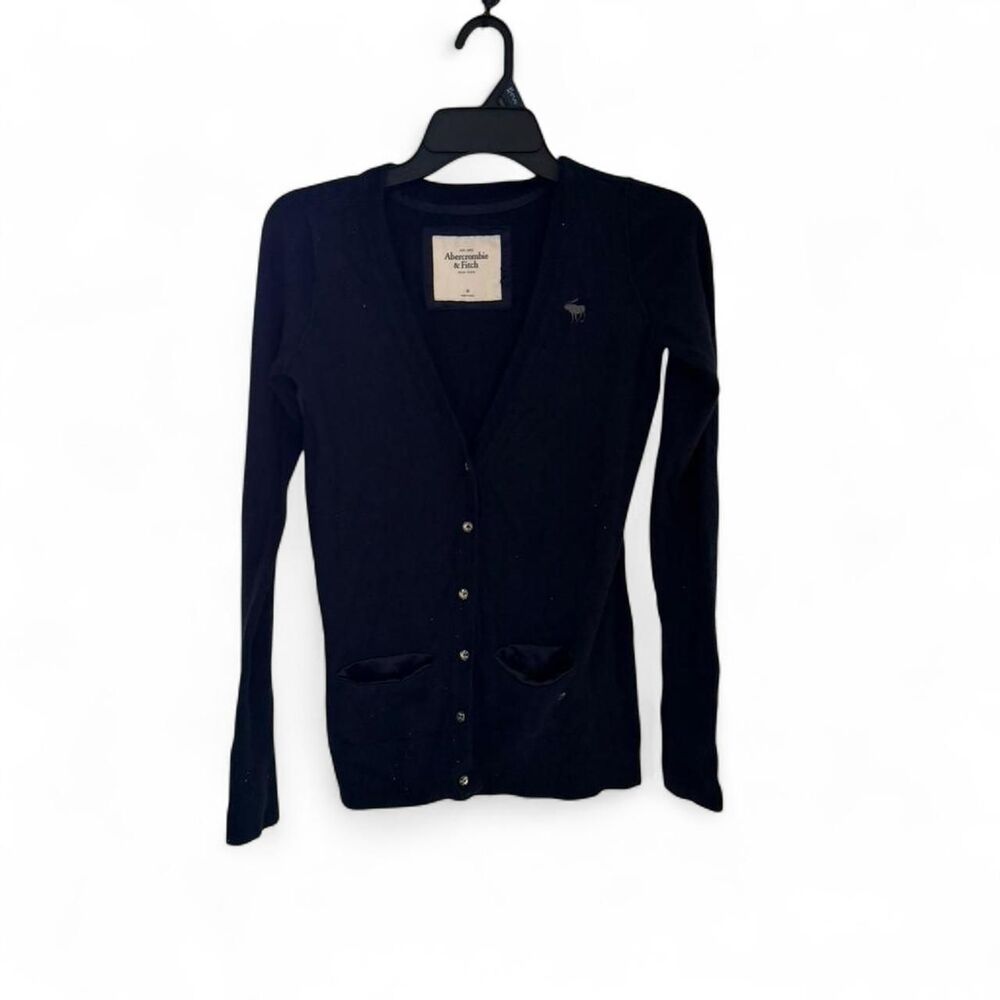 Abercrombie-fitch Women's Navy and Black Cardigan